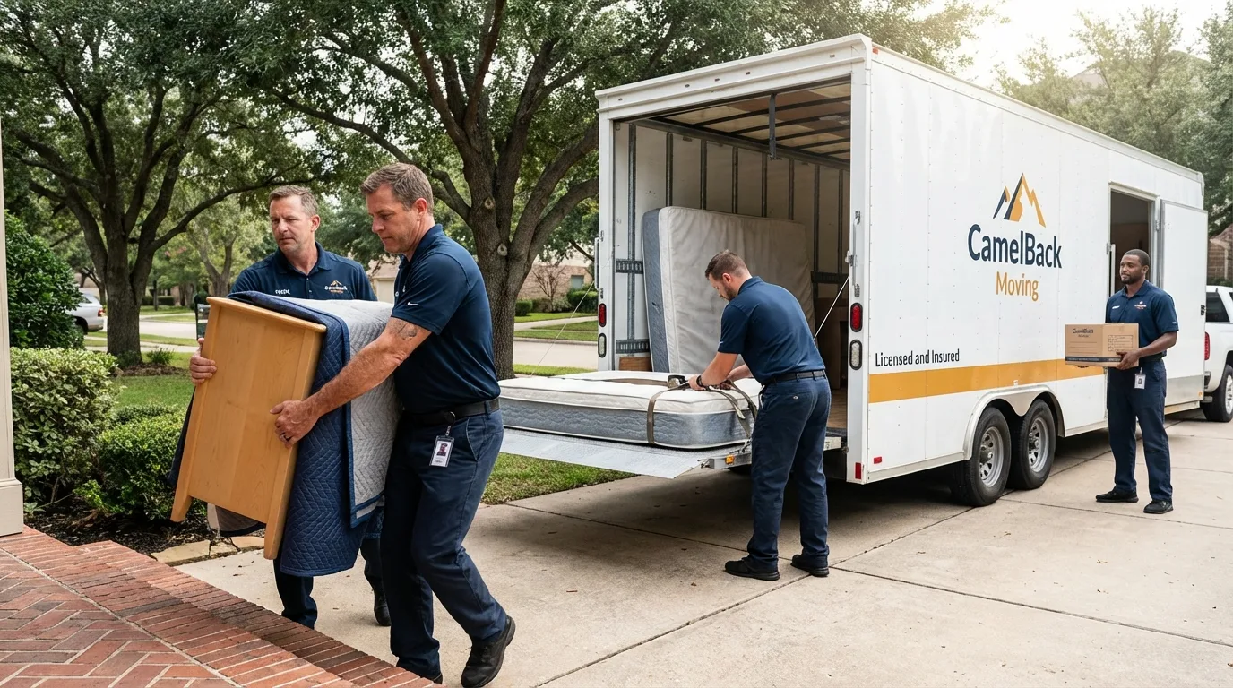Crew loading residential truck for cross-state move from Kennett Square, PA